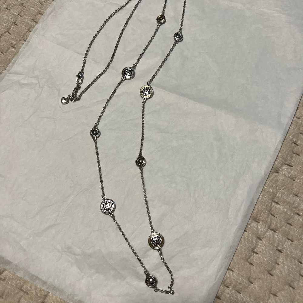 Brighton long necklace-two toned gold & silver
